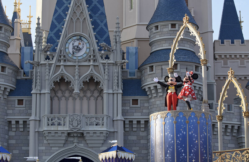 Mickey and Minnie at Cinderella Castle