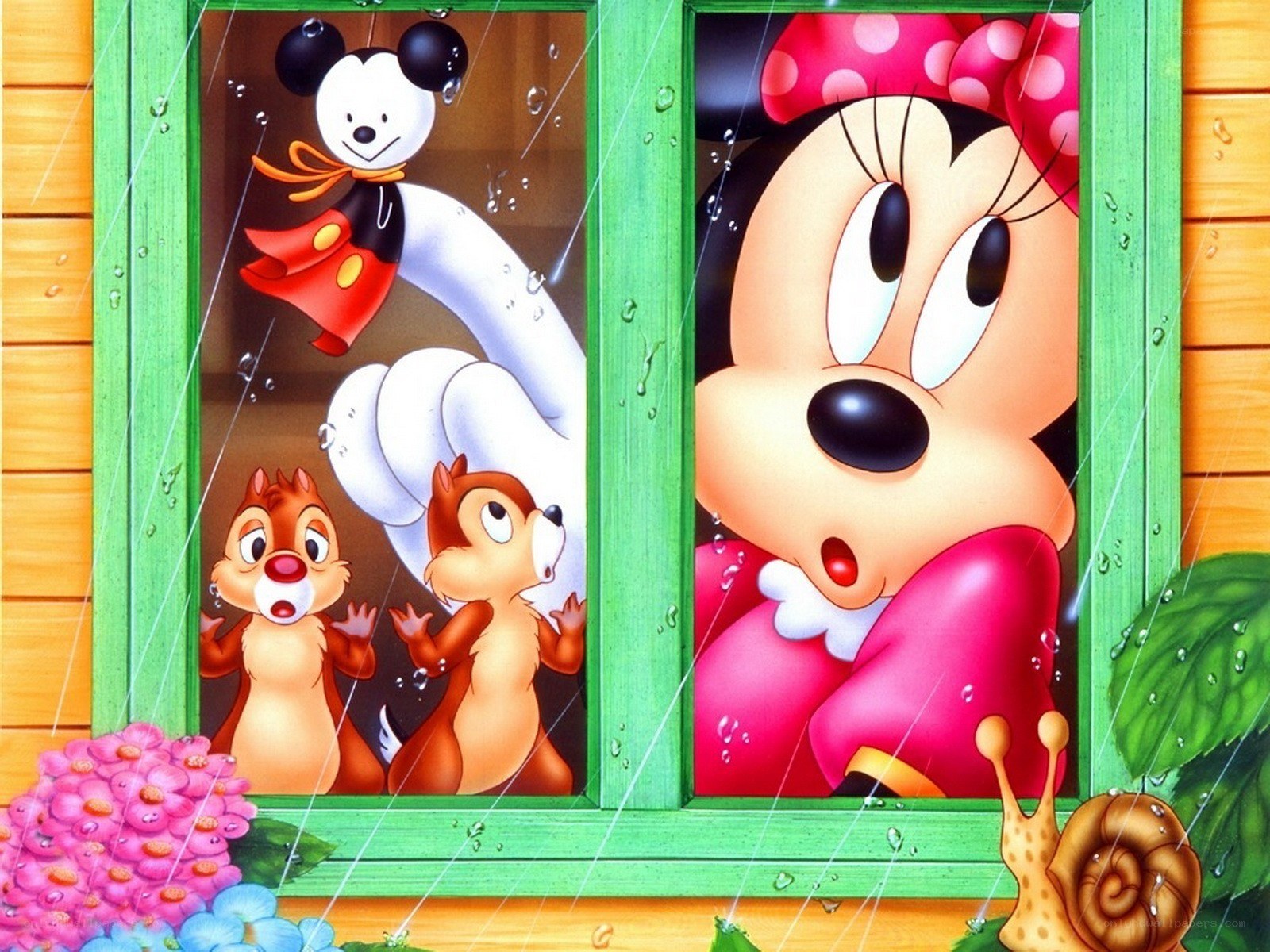 Mickey and Minnie at the window