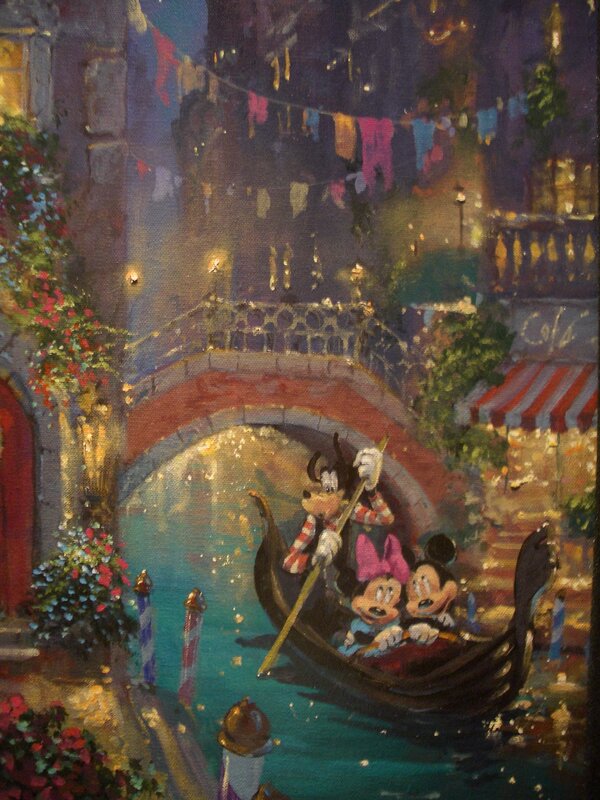 Mickey and Minnie in a gondola