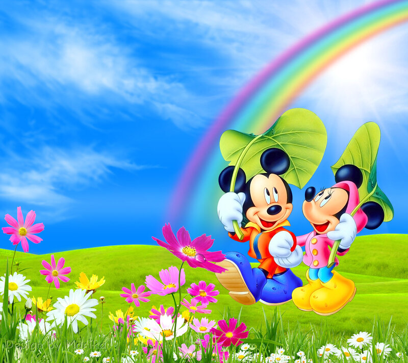 Mickey and Minnie Mouse — Blue, Cheerful, Afternoon