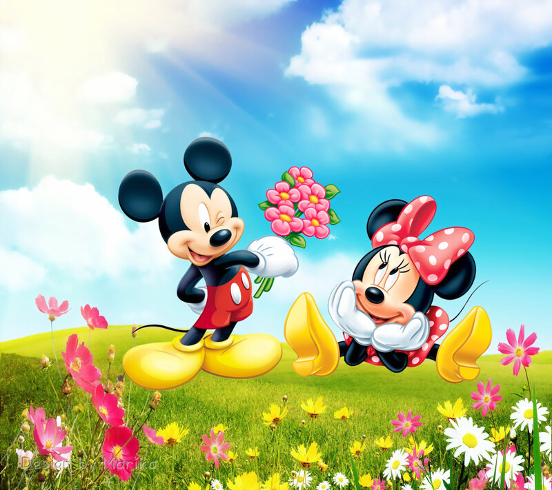 Mickey and Minnie Mouse — Blue, Cheerful, Spring