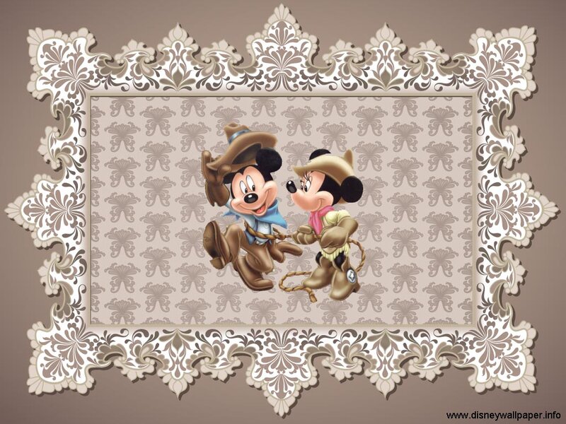 Mickey and Minnie Mouse — Brown