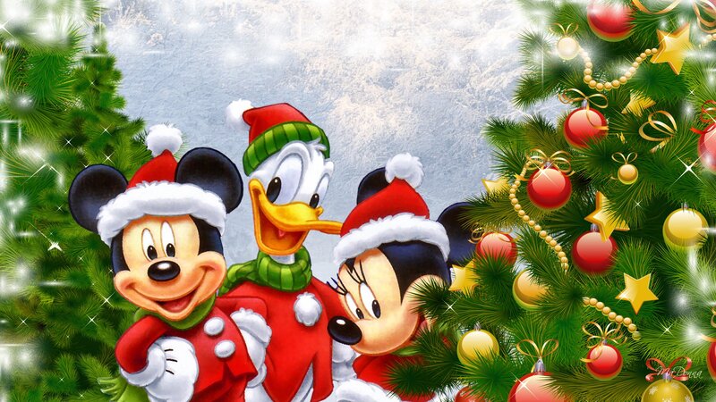 Mickey and Minnie Mouse — Green, Festive
