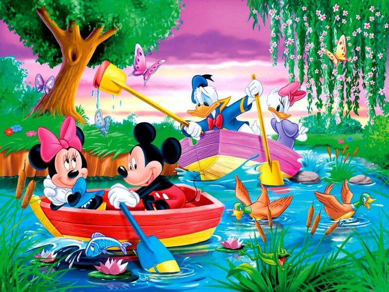 Mickey and Minnie Mouse — Green, Playful, Spring