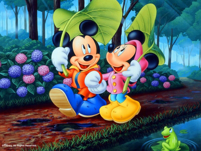 Mickey and Minnie Mouse — Green, Playful