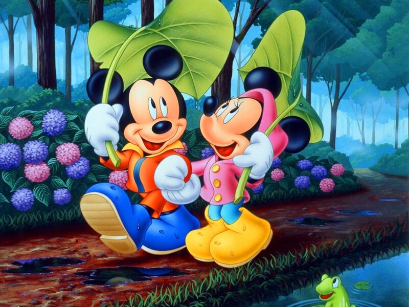 Mickey and Minnie Mouse — Green