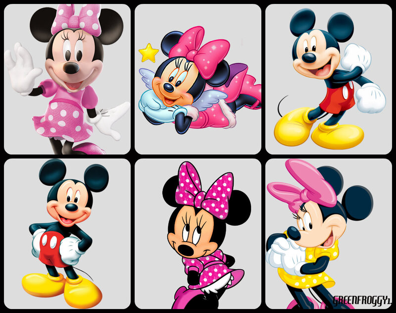 Mickey and Minnie Mouse — Pink, Cheerful