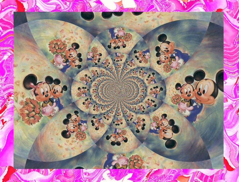 Mickey and Minnie Mouse — Pink, Whimsical