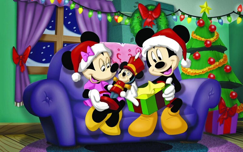 Mickey and Minnie Mouse — Purple, Festive, Winter