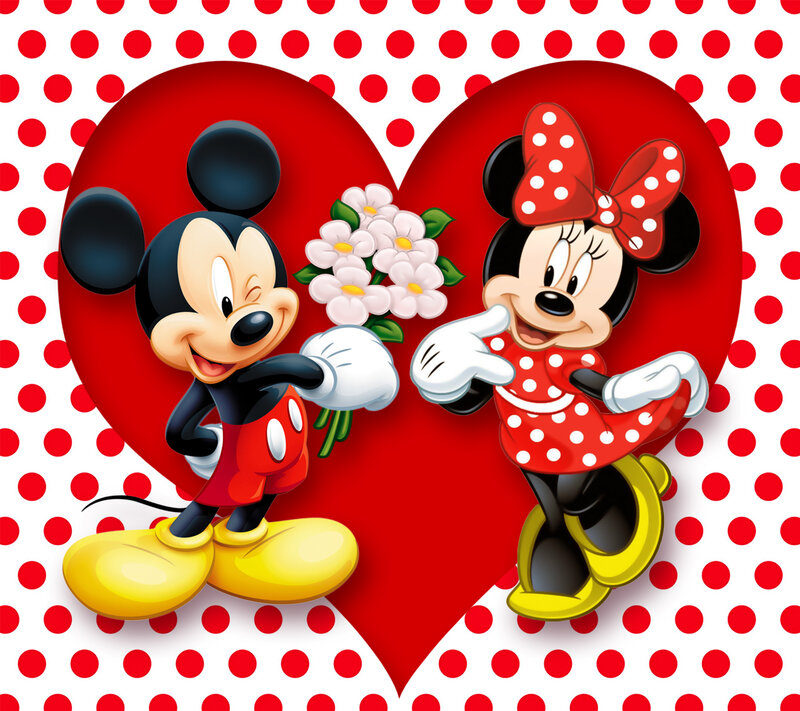 Mickey and Minnie Mouse — Red, Cheerful