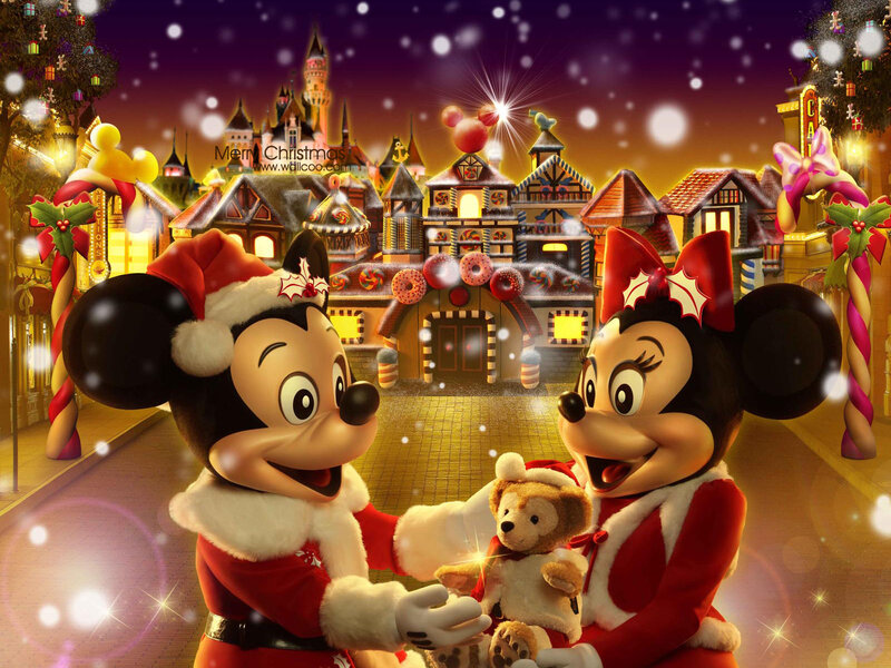 Mickey and Minnie Mouse — Red, Festive, Night