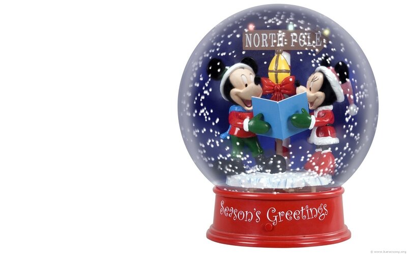 Mickey and Minnie Mouse — Red, Festive, Winter, Photograph