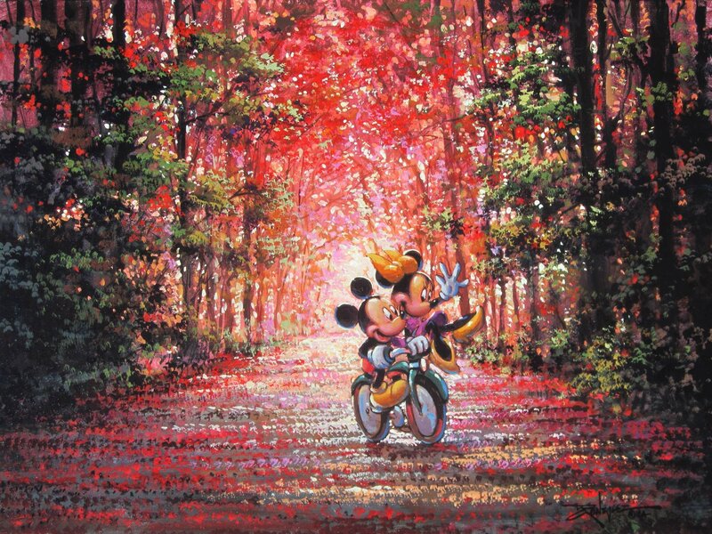 Mickey and Minnie Mouse — Red, Romantic, Autumn
