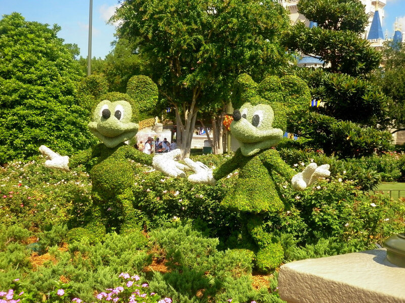Mickey and Minnie Mouse Topiaries
