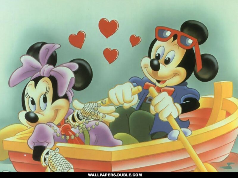 Mickey and Minnie Mouse — Yellow, Romantic