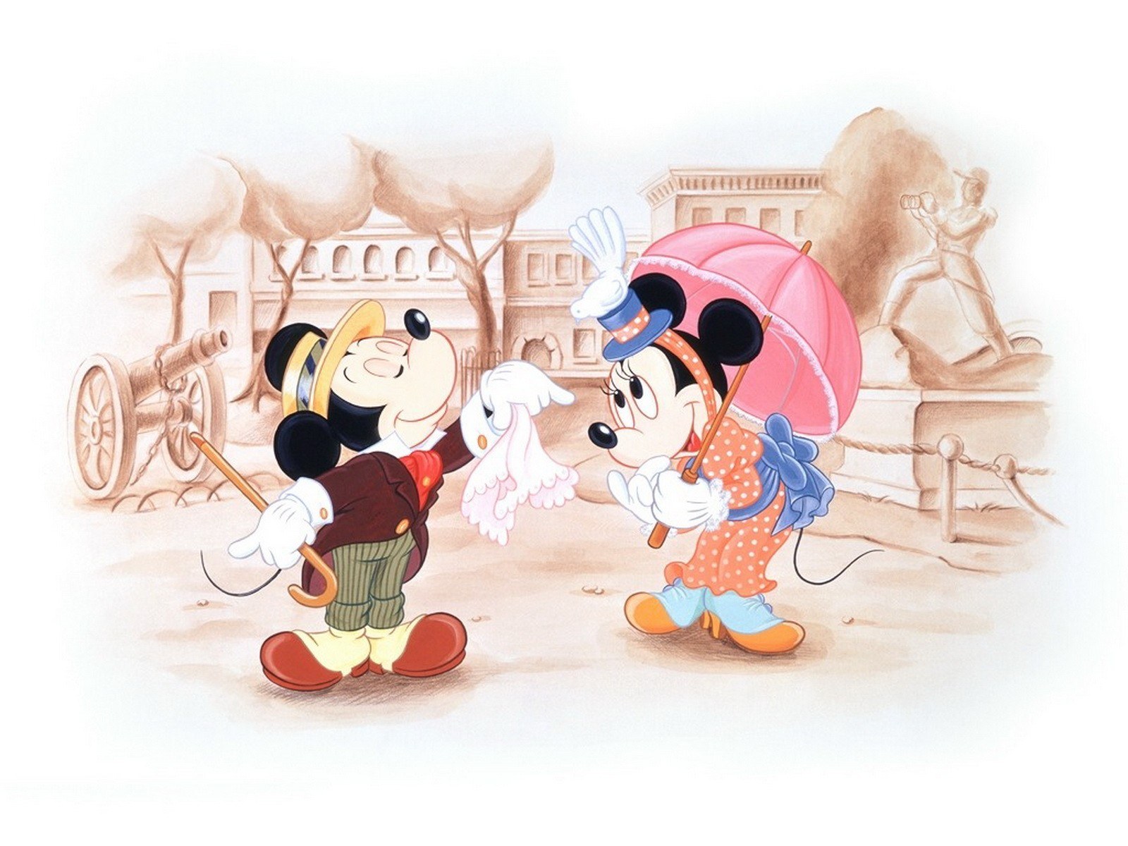Mickey and Minnie on a date