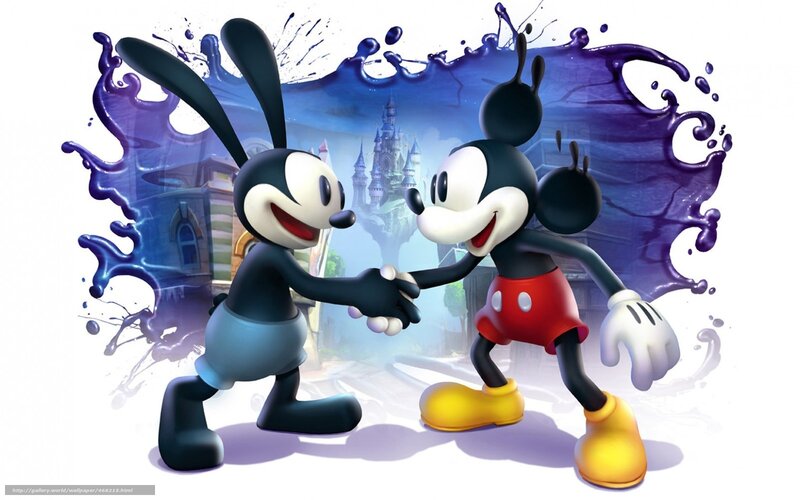 Mickey and Oswald shake hands