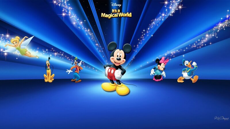 Mickey Mouse and Friends — Blue, Magical, Digital Art