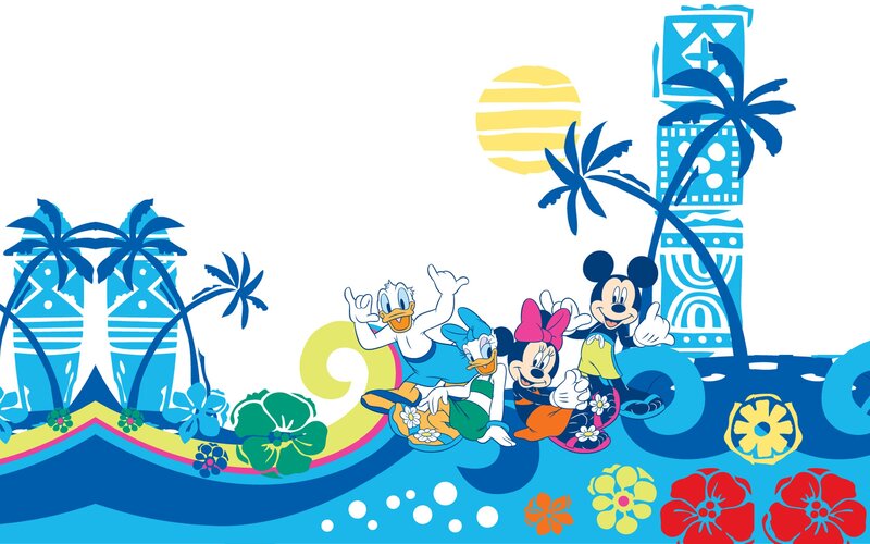 Mickey Mouse and Friends — Blue, Tropical