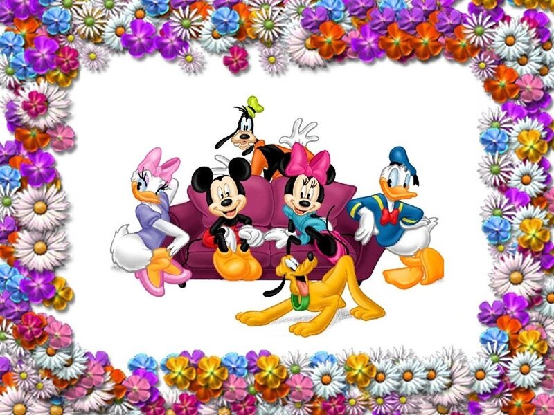 Mickey Mouse and Friends — Purple, Cheerful, Illustration