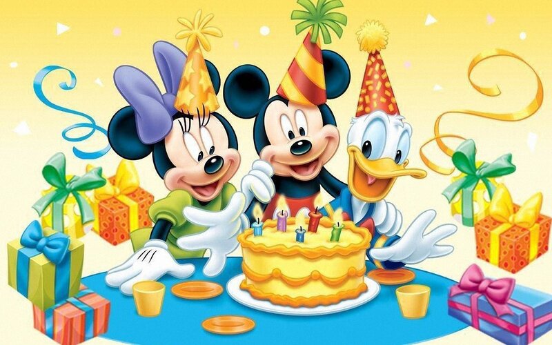 Mickey Mouse and Friends — Yellow, Celebratory, Illustration