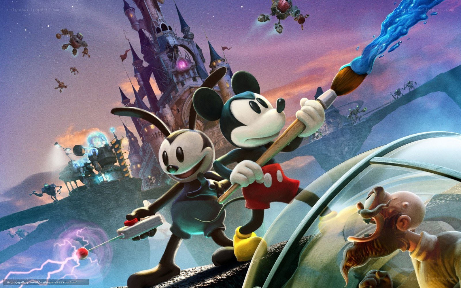 Mickey Mouse and Oswald in a fantasy world