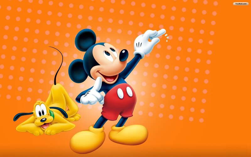 Mickey Mouse and Pluto — Orange
