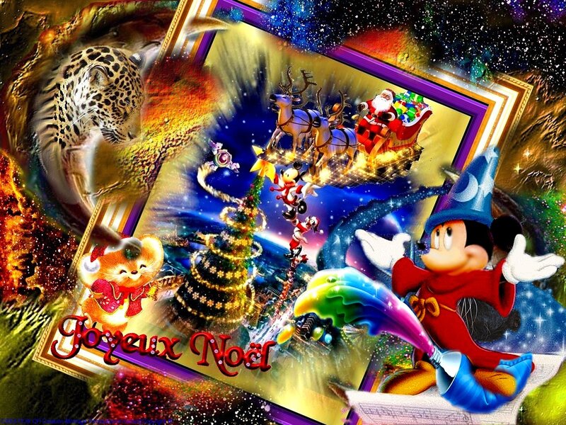 Mickey Mouse and Santa