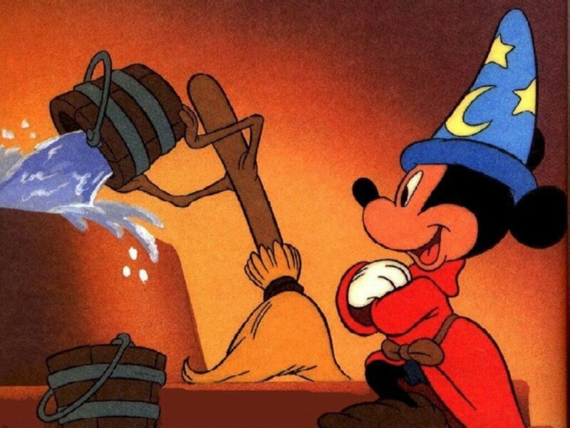 Mickey Mouse as a sorcerer