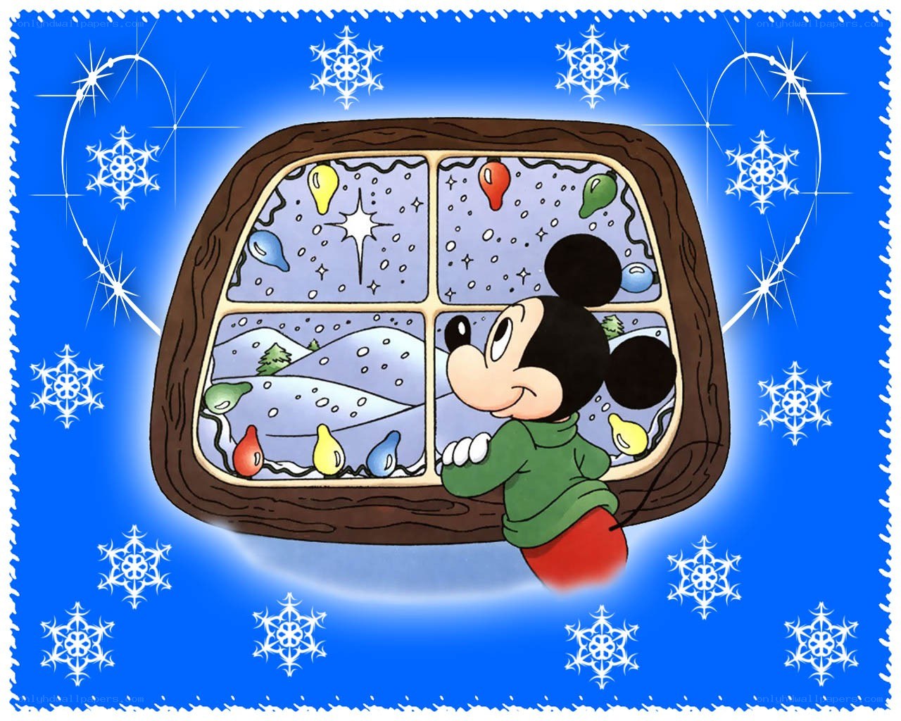 Mickey Mouse at the window