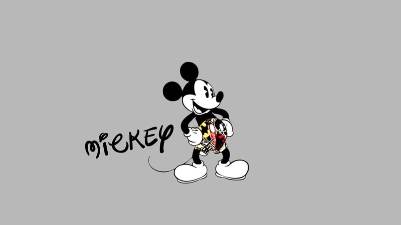 Mickey Mouse Character — Gray, Playful