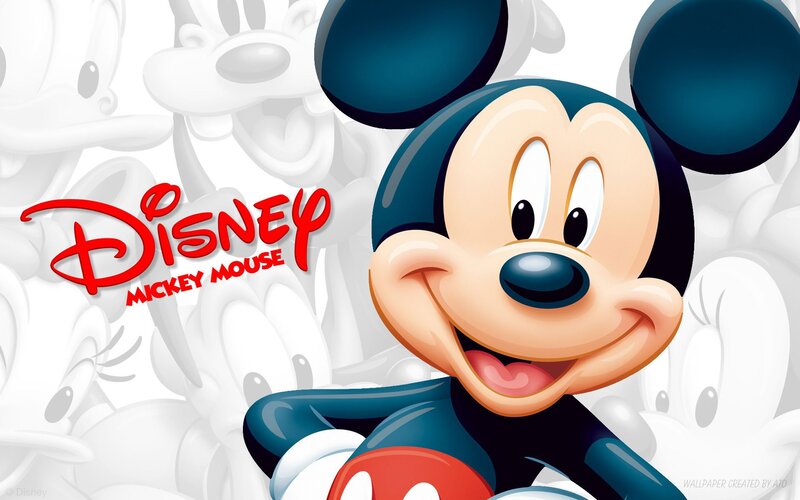 Mickey Mouse Character — Red, Happy, Digital Art, Disney Logo