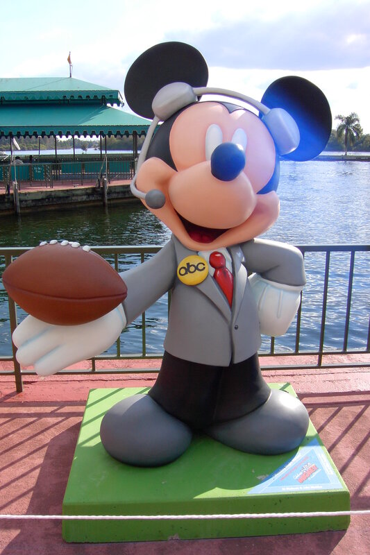 Mickey Mouse football statue
