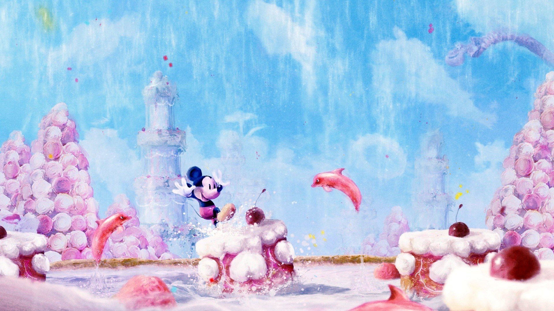 Mickey Mouse in a candy world