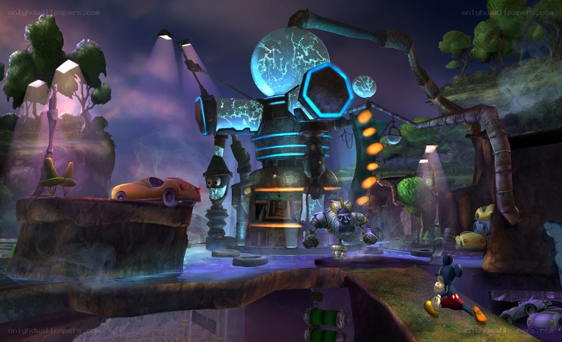 Mickey Mouse in a futuristic lab