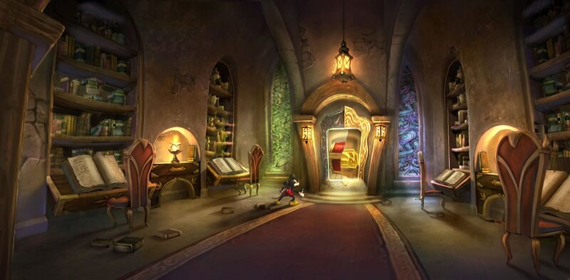 Mickey Mouse in a library