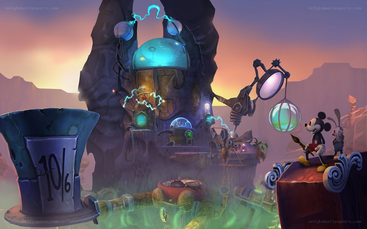 Mickey Mouse in a steampunk lab