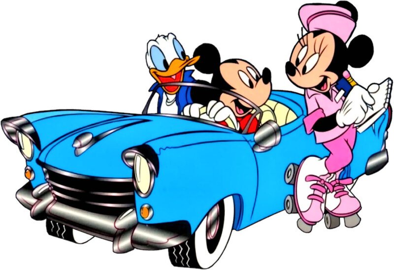 Mickey Mouse in Car