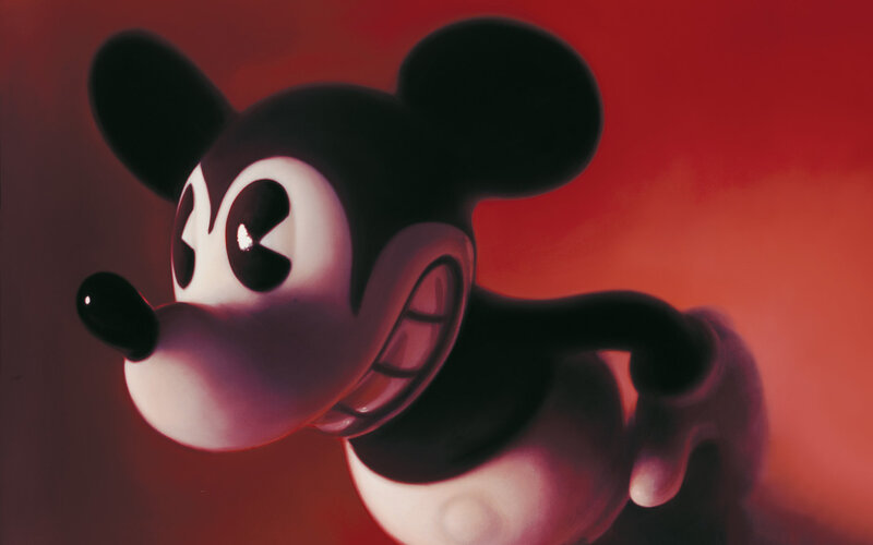 Mickey Mouse in red light