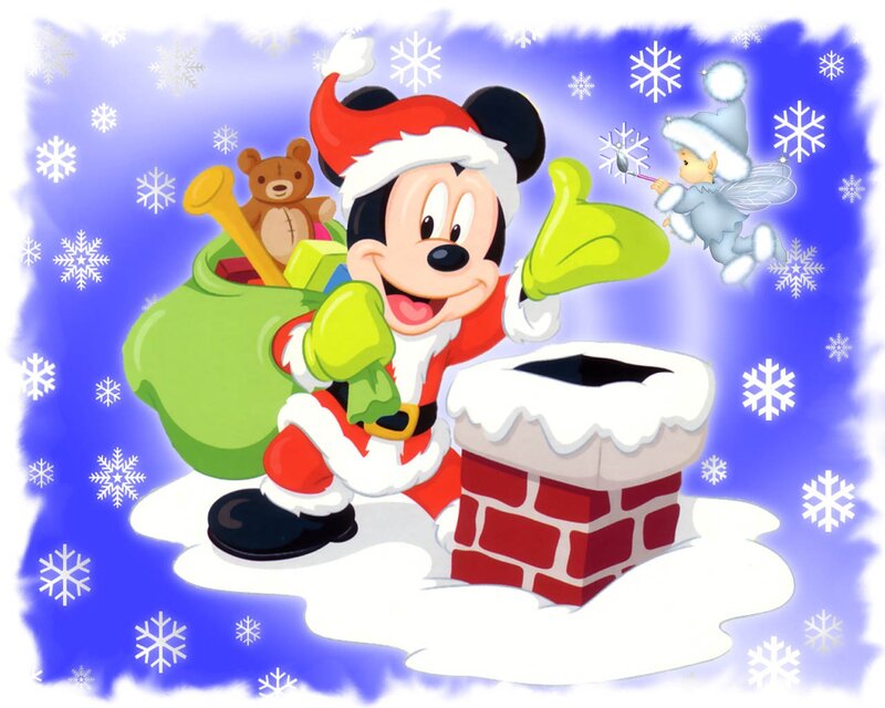 Mickey Mouse in Santa Outfit