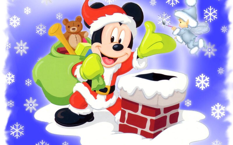 Mickey Mouse in Santa Suit — Blue