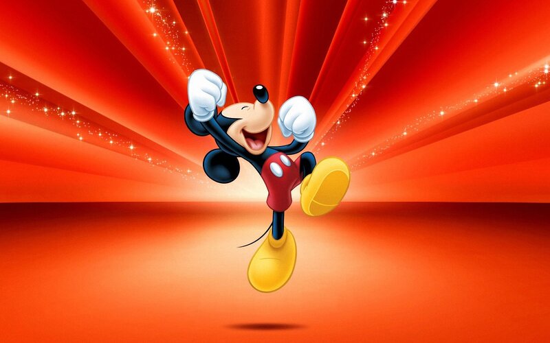 Mickey Mouse Jumping — Red, Energetic