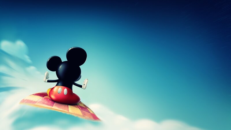 Mickey Mouse on a flying carpet
