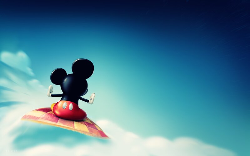 Mickey Mouse on a magic carpet