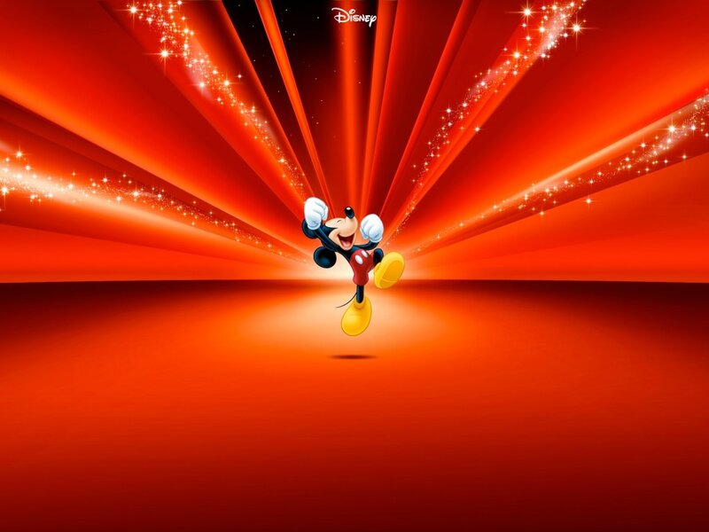 Mickey Mouse on a red stage