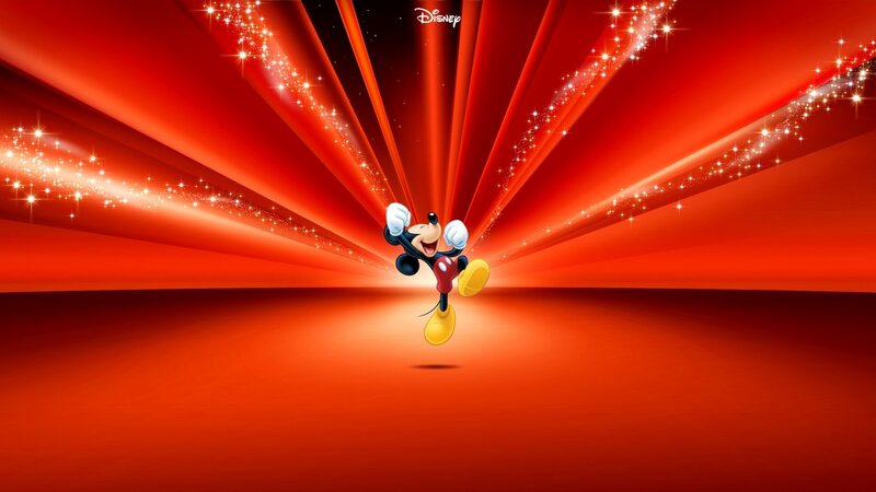 Mickey Mouse on red background