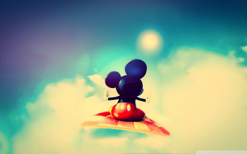 Mickey Mouse on Surfboard — Blue