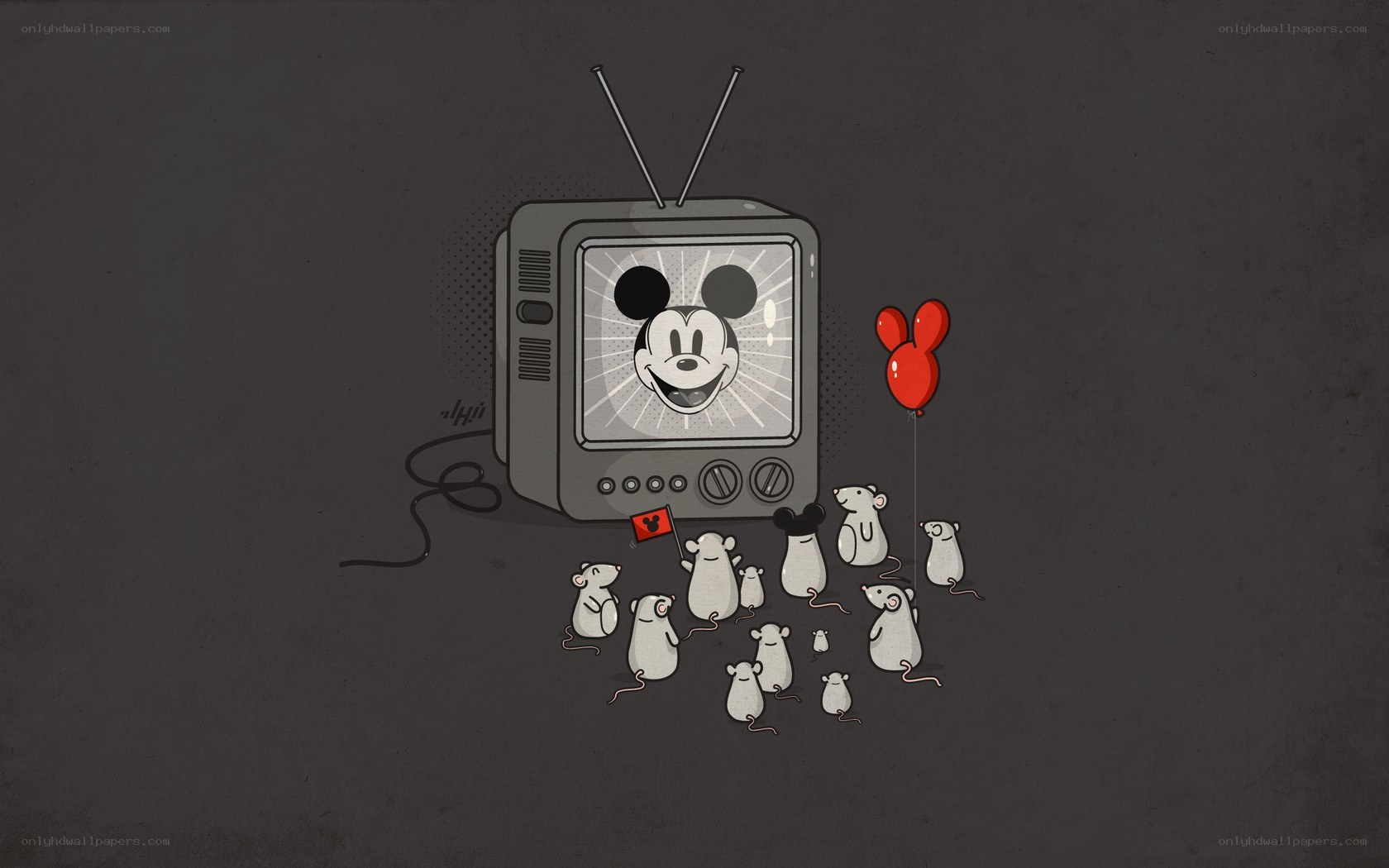 Mickey Mouse on vintage TV