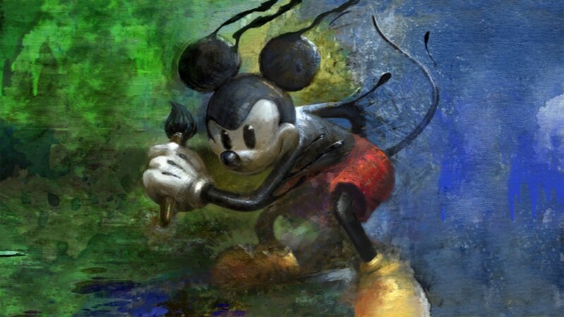 Mickey Mouse painting with brush