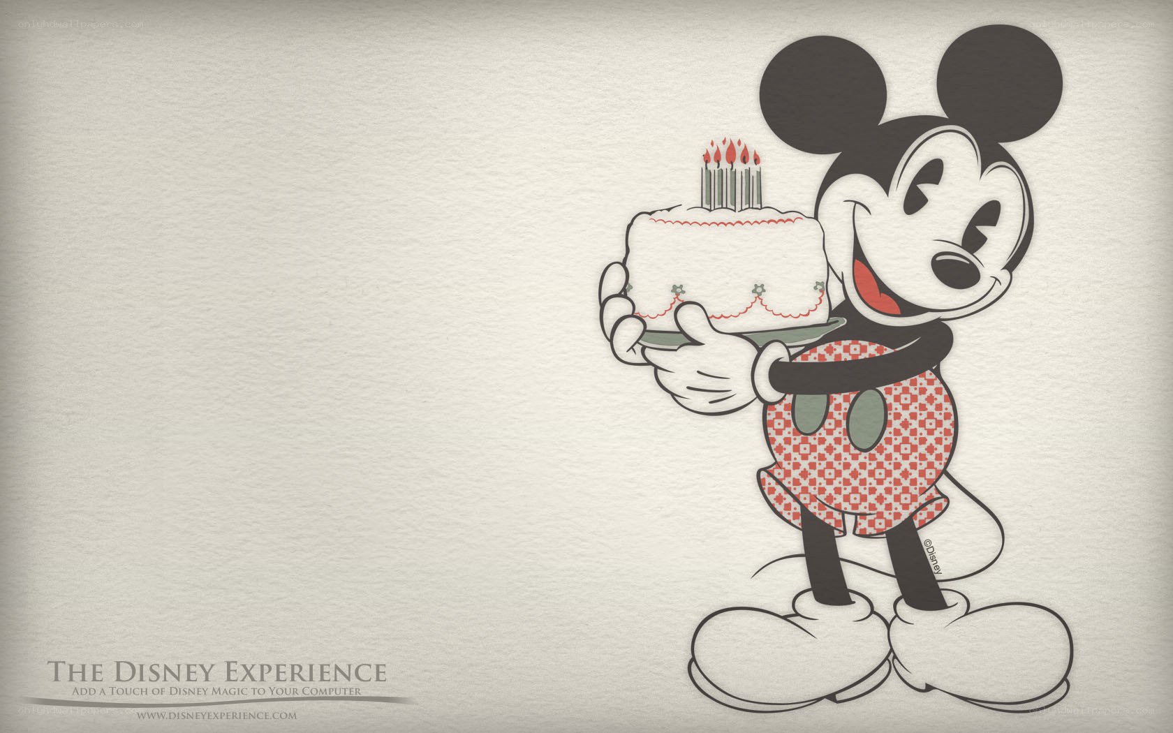 Mickey Mouse with birthday cake